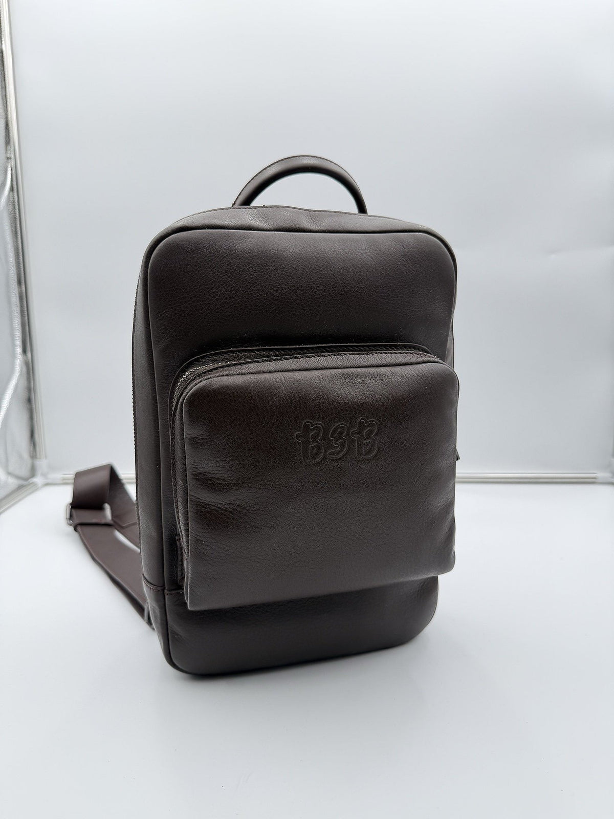Sling Bag in chocolate brown full-grain leather